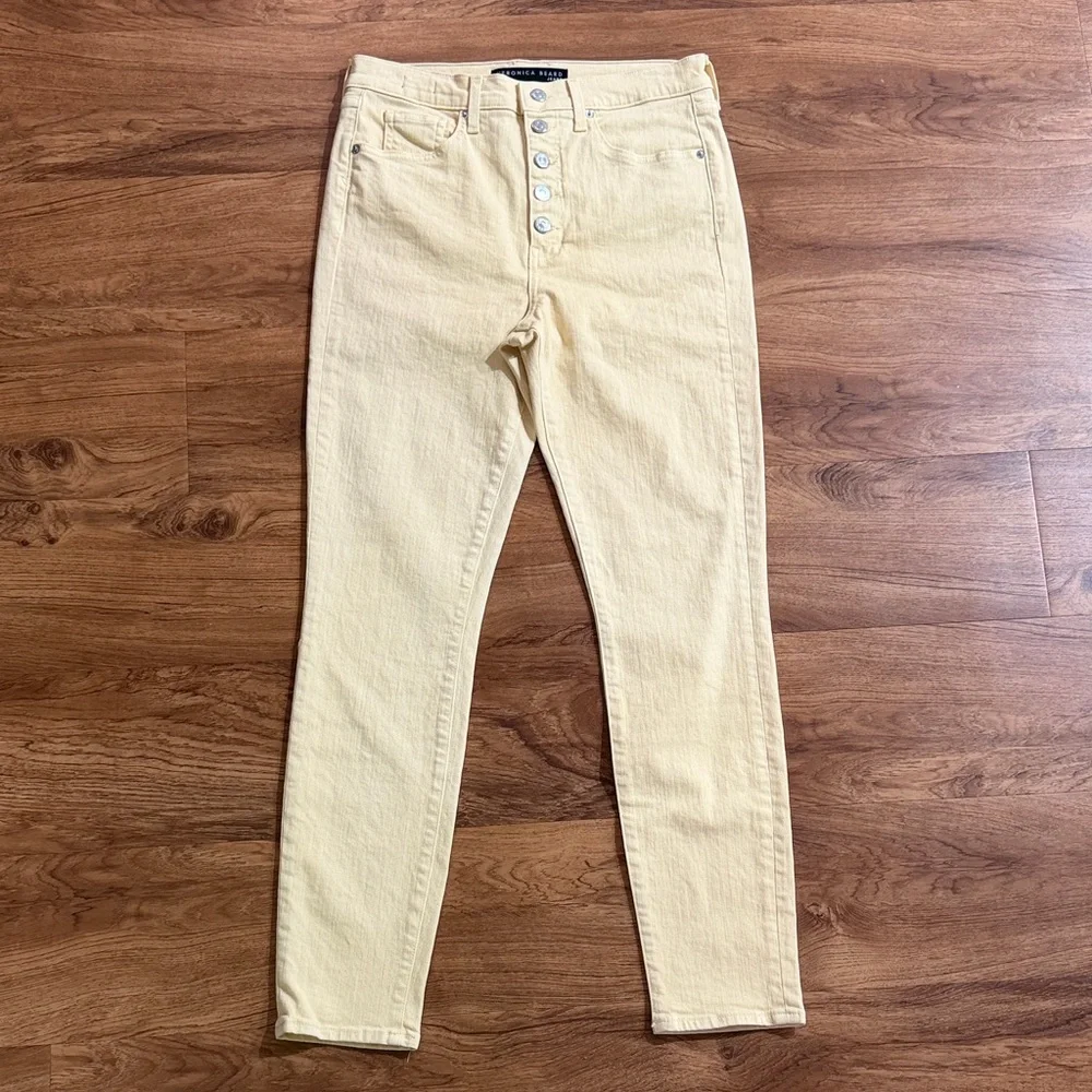 Veronica Beard Women 30/10 Maera High-Waisted Wash Mustard Yellow Skinny Jeans‎
